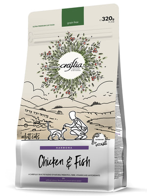 Повседневные корма Craftia Сухой корм CRAFTIA HARMONA для взрослых кошек из курицы и рыбы 320 г (вид 6) Повседневные корма Craftia Сухой корм CRAFTIA HARMONA для взрослых кошек из курицы и рыбы 320 г (фото, вид 6)