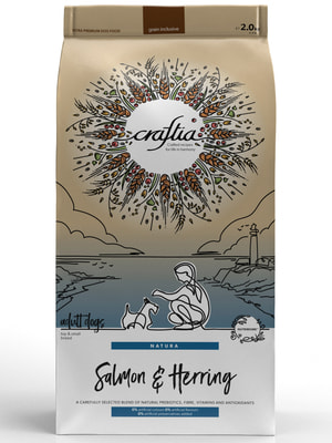Повседневные корма Craftia Сухой корм CRAFTIA NATURA для взрослых собак миниатюрных и мелких пород из лосося с сельдью 2 кг (вид 3) Повседневные корма Craftia Сухой корм CRAFTIA NATURA для взрослых собак миниатюрных и мелких пород из лосося с сельдью 2 кг (фото, вид 3)