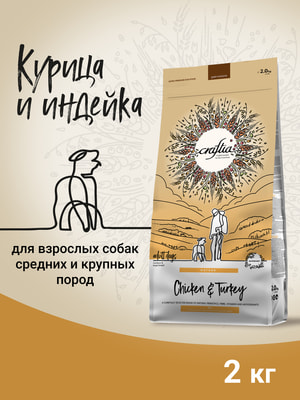 Повседневные корма Craftia Сухой корм CRAFTIA NATURA для взрослых собак средних и крупных пород из курицы и индейки 2 кг (вид 2) Повседневные корма Craftia Сухой корм CRAFTIA NATURA для взрослых собак средних и крупных пород из курицы и индейки 2 кг (фото, вид 2)