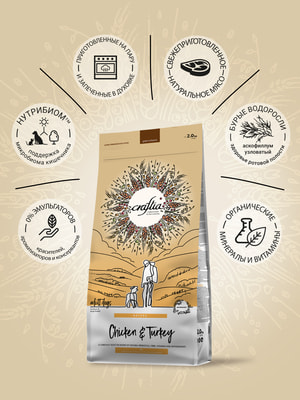 Повседневные корма Craftia Сухой корм CRAFTIA NATURA для взрослых собак средних и крупных пород из курицы и индейки 2 кг (вид 3) Повседневные корма Craftia Сухой корм CRAFTIA NATURA для взрослых собак средних и крупных пород из курицы и индейки 2 кг (фото, вид 3)