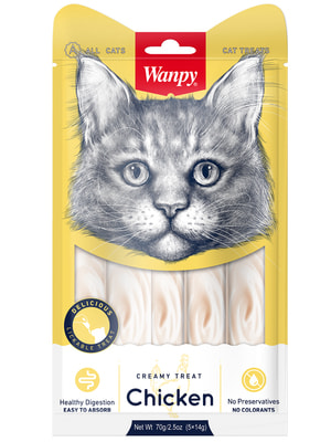 Повседневные Wanpy Wanpy Cat Лакомство для кошек «нежное пюре» из курицы 70 г (вид 6) Повседневные Wanpy Wanpy Cat Лакомство для кошек «нежное пюре» из курицы 70 г (фото, вид 6)