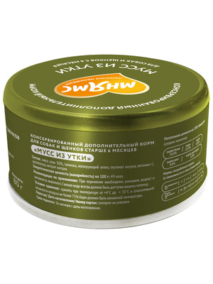 Повседневные корма Мнямс Влажный дополнительный корм Мнямс Мусс из утки для собак и щенков старше 6 месяцев 80 г (вид 2) Повседневные корма Мнямс Влажный дополнительный корм Мнямс Мусс из утки для собак и щенков старше 6 месяцев 80 г (фото, вид 2)