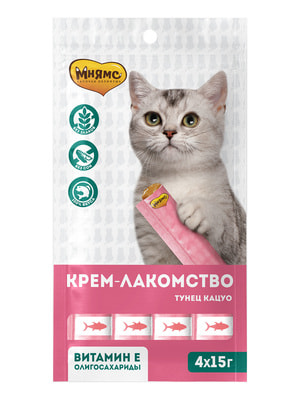 Повседневные Мнямс Крем-лакомство Мнямс для кошек с тунцом Кацуо 15 г х 4 шт. (вид 12) Повседневные Мнямс Крем-лакомство Мнямс для кошек с тунцом Кацуо 15 г х 4 шт. (фото, вид 12)