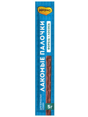 Повседневные Мнямс Лакомство Мнямс лакомые палочки 13,5 см для кошек с форелью и лососем 10х5 г (вид 18) Повседневные Мнямс Лакомство Мнямс лакомые палочки 13,5 см для кошек с форелью и лососем 10х5 г (фото, вид 18)