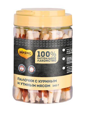 Повседневные Мнямс Лакомство Мнямс для собак палочки с куриным и утиным мясом 340 г (вид 5) Повседневные Мнямс Лакомство Мнямс для собак палочки с куриным и утиным мясом 340 г (фото, вид 5)