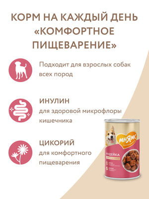 Повседневные корма Мнямс Влажный корм Мнямс Кусочки в соусе с индейкой для собак всех пород «КОМФОРТНОЕ ПИЩЕВАРЕНИЕ" 400 г (вид 17) Повседневные корма Мнямс Влажный корм Мнямс Кусочки в соусе с индейкой для собак всех пород «КОМФОРТНОЕ ПИЩЕВАРЕНИЕ" 400 г (фото, вид 17)