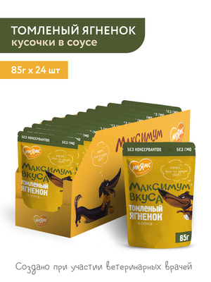 Повседневные корма Мнямс Пауч Мнямс томленый ягненок в соусе для собак "Максимум вкуса" 85 г (вид 4) Повседневные корма Мнямс Пауч Мнямс томленый ягненок в соусе для собак "Максимум вкуса" 85 г (фото, вид 4)