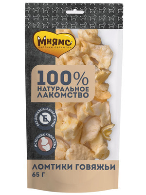 Повседневные Мнямс Лакомство Мнямс для собак Ломтики говяжьи 65г (вид 2) Повседневные Мнямс Лакомство Мнямс для собак Ломтики говяжьи 65г (фото, вид 2)
