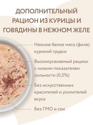 Повседневные корма Мнямс Влажный дополнительный корм Мнямс для кошек Курица с говядиной в нежном желе 70 г (вид 7) Повседневные корма Мнямс Влажный дополнительный корм Мнямс для кошек Курица с говядиной в нежном желе 70 г (фото, вид 7)