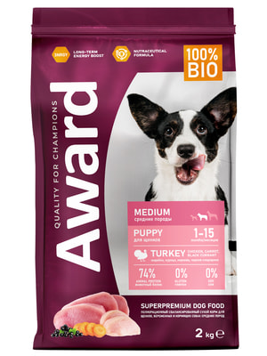 Повседневные корма Award Сухой корм AWARD для щенков от 1 мес, беременных и кормящих сук средних пород с индейкой и курицей с добавлением моркови и черной смородины 2кг (вид 7) Повседневные корма Award Сухой корм AWARD для щенков от 1 мес, беременных и кормящих сук средних пород с индейкой и курицей с добавлением моркови и черной смородины 2кг (фото, вид 7)