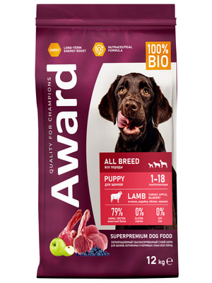 Повседневные корма Award Сухой корм AWARD для щенков от 1 месяца, беременных и кормящих сук всех пород с ягненком и индейкой с добавлением яблока и черники 12кг (вид 6) Повседневные корма Award Сухой корм AWARD для щенков от 1 месяца, беременных и кормящих сук всех пород с ягненком и индейкой с добавлением яблока и черники 12кг (фото, вид 6)