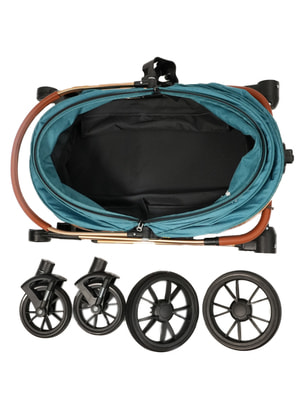 Коляски Mr.Kranch Коляска прогулочная Mr.Kranch для собак и кошек большая с амортизацией (макс. нагрузка 20 кг), голубая (вид 3) Коляски Mr.Kranch Коляска прогулочная Mr.Kranch для собак и кошек большая с амортизацией (макс. нагрузка 20 кг), голубая (фото, вид 3)