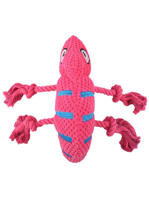 Для совместной игры Mr.Kranch Игрушка Mr.Kranch для собак "Хамелеон" плюшевая с канатиками и пищалкой 26 см розовая (вид 5) Для совместной игры Mr.Kranch Игрушка Mr.Kranch для собак "Хамелеон" плюшевая с канатиками и пищалкой 26 см розовая (фото, вид 5)