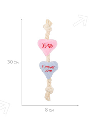 Mr.Kranch Игрушка Mr.Kranch для собак канат с сердечками 30*8 см розовая (вид 7) Mr.Kranch Игрушка Mr.Kranch для собак канат с сердечками 30*8 см розовая (фото, вид 7)