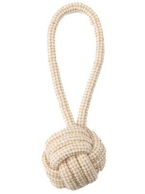 Апортировки Mr.Kranch Игрушка Mr.Kranch для собак Мяч из каната на кольцевом шнуре 23*8 см цвет натуральный (вид 2) Апортировки Mr.Kranch Игрушка Mr.Kranch для собак Мяч из каната на кольцевом шнуре 23*8 см цвет натуральный (фото, вид 2)