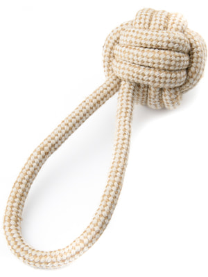 Апортировки Mr.Kranch Игрушка Mr.Kranch для собак Мяч из каната на кольцевом шнуре 23*8 см цвет натуральный (вид 4) Апортировки Mr.Kranch Игрушка Mr.Kranch для собак Мяч из каната на кольцевом шнуре 23*8 см цвет натуральный (фото, вид 4)