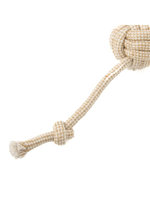 Апортировки Mr.Kranch Игрушка Mr.Kranch для собак Мяч из каната на шнуре 48*8 см цвет натуральный (вид 1) Апортировки Mr.Kranch Игрушка Mr.Kranch для собак Мяч из каната на шнуре 48*8 см цвет натуральный (фото, вид 1)