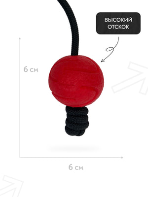Апортировки Mr.Kranch Игрушка Mr.Kranch для собак Мяч на шнуре 6 см красная (вид 8) Апортировки Mr.Kranch Игрушка Mr.Kranch для собак Мяч на шнуре 6 см красная (фото, вид 8)