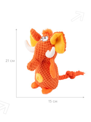 Mr.Kranch Игрушка Mr.Kranch для собак Слон 21*15 см оранжевая (вид 13) Mr.Kranch Игрушка Mr.Kranch для собак Слон 21*15 см оранжевая (фото, вид 13)