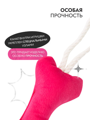 Для совместной игры Mr.Kranch Игрушка Mr.Kranch для собак мелких и средних пород Косточка с канатом 31х9х4см, ярко розовая (вид 11) Для совместной игры Mr.Kranch Игрушка Mr.Kranch для собак мелких и средних пород Косточка с канатом 31х9х4см, ярко розовая (фото, вид 11)