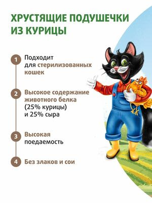 Повседневные Ферма кота Фёдора Лакомство Ферма кота Федора хрустящие подушечки для кошек и котят с паштетом из курицы 40 г (вид 6) Повседневные Ферма кота Фёдора Лакомство Ферма кота Федора хрустящие подушечки для кошек и котят с паштетом из курицы 40 г (фото, вид 6)