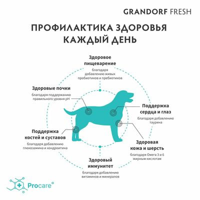 Для взрослых Сухой беззерновой корм GRANDORF Fresh Adult MEDIUM & MAXI для собак средних и крупных пород, лосось с бататом 3 кг (вид 7) Для взрослых Сухой беззерновой корм GRANDORF Fresh Adult MEDIUM & MAXI для собак средних и крупных пород, лосось с бататом 3 кг (фото, вид 7)