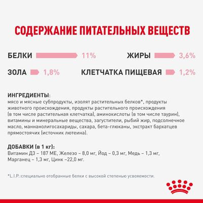 Влажные корма, консервы Royal Canin Royal Canin KITTEN STERILISED Корм консервированный полнорационный для кастрированных и стерилизованных котят (в возрасте от 6 до 2 месяцев), кусочки в желе 28 шт по 85 г (вид 5) Влажные корма, консервы Royal Canin Royal Canin KITTEN STERILISED Корм консервированный полнорационный для кастрированных и стерилизованных котят (в возрасте от 6 до 2 месяцев), кусочки в желе 28 шт по 85 г (фото, вид 5)