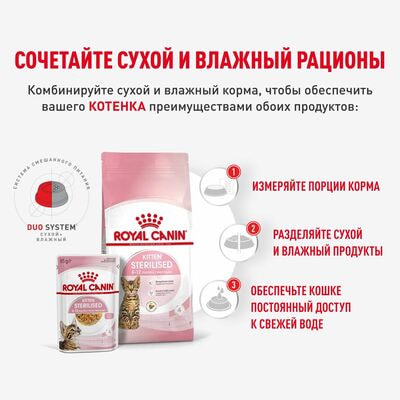 Влажные корма, консервы Royal Canin Royal Canin KITTEN STERILISED Корм консервированный полнорационный для кастрированных и стерилизованных котят (в возрасте от 6 до 2 месяцев), кусочки в желе 28 шт по 85 г (вид 6) Влажные корма, консервы Royal Canin Royal Canin KITTEN STERILISED Корм консервированный полнорационный для кастрированных и стерилизованных котят (в возрасте от 6 до 2 месяцев), кусочки в желе 28 шт по 85 г (фото, вид 6)