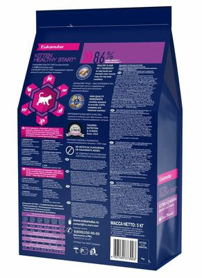 Сухие корма Eukanuba Сухой сбалансиованный корм для котят Eukanuba Kitten Healthy Start с птицей, 5 кг (вид 2) Сухие корма Eukanuba Сухой сбалансиованный корм для котят Eukanuba Kitten Healthy Start с птицей, 5 кг (фото, вид 2)