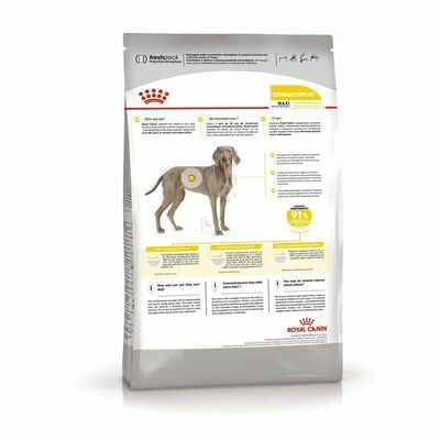 Сухие корма Royal Canin Корм для взрослых собак крупных размеров при раздражениях и зуде кожи Royal Canin Maxi Dermacomfort, сухой, 3 кг (вид 1) Сухие корма Royal Canin Корм для взрослых собак крупных размеров при раздражениях и зуде кожи Royal Canin Maxi Dermacomfort, сухой, 3 кг (фото, вид 1)