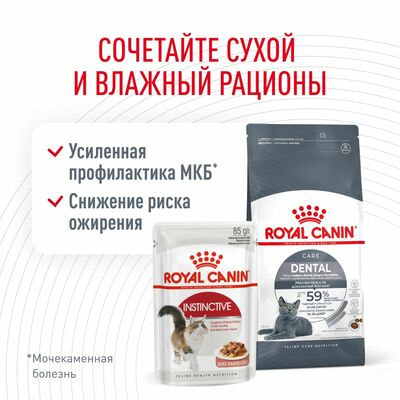 Сухие корма Royal Canin Корм сухой для взрослых кошек Royal Canin Dental Care - для профилактики образования зубного налета и формирования зубного камня, 1,5 кг (вид 5) Сухие корма Royal Canin Корм сухой для взрослых кошек Royal Canin Dental Care - для профилактики образования зубного налета и формирования зубного камня, 1,5 кг (фото, вид 5)