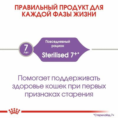 Сухие корма Royal Canin Корм для стерилизованных кошек Royal Canin Sterilised 7+ Корм сухой сбалансированный, 3,5 кг (вид 7) Сухие корма Royal Canin Корм для стерилизованных кошек Royal Canin Sterilised 7+ Корм сухой сбалансированный, 3,5 кг (фото, вид 7)