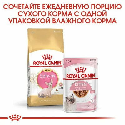 Сухие корма Royal Canin Корм для кошек Royal Canin Sphynx Kitten Корм сухой сбалансированный для котят породы Сфинкс, 2 шт по 400 г (вид 4) Сухие корма Royal Canin Корм для кошек Royal Canin Sphynx Kitten Корм сухой сбалансированный для котят породы Сфинкс, 2 шт по 400 г (фото, вид 4)