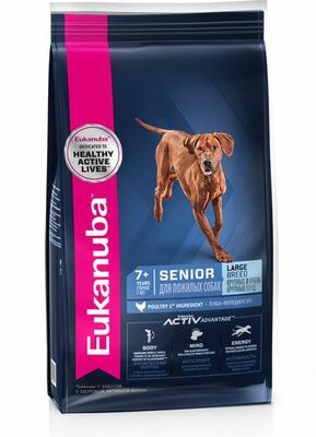 Сухие корма Eukanuba Сухой корм для пожилых собак крупных и очень крупных пород Eukanuba с птицей, 15 кг (вид 2) Сухие корма Eukanuba Сухой корм для пожилых собак крупных и очень крупных пород Eukanuba с птицей, 15 кг (фото, вид 2)