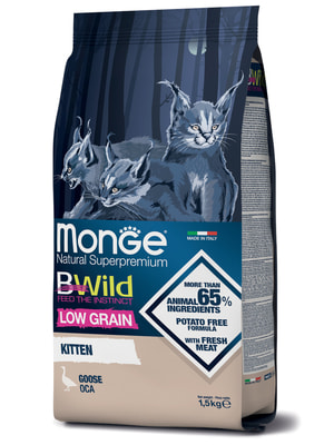 Повседневные корма Monge Сухой корм Monge Cat BWild LOW GRAIN Kitten, для котят, низкозерновой, из мяса гуся 1,5 кг (вид 10) Повседневные корма Monge Сухой корм Monge Cat BWild LOW GRAIN Kitten, для котят, низкозерновой, из мяса гуся 1,5 кг (фото, вид 10)