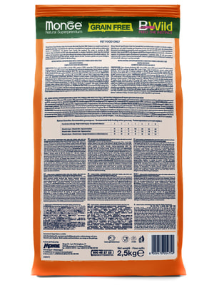   Monge   Monge Dog BWild GRAIN FREE Mini      , ,     2,5  (,  11)