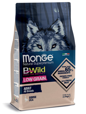 Повседневные корма Monge Сухой корм Monge Dog BWild LOW GRAIN для взрослых собак, низкозерновой, из мяса гуся 2,5 кг (вид 10) Повседневные корма Monge Сухой корм Monge Dog BWild LOW GRAIN для взрослых собак, низкозерновой, из мяса гуся 2,5 кг (фото, вид 10)