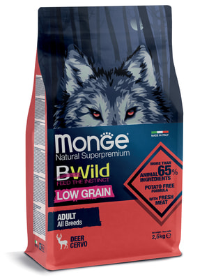 Повседневные корма Monge Сухой корм Monge Dog BWild LOW GRAIN для взрослых собак, низкозерновой, из мяса оленя 2,5 кг (вид 10) Повседневные корма Monge Сухой корм Monge Dog BWild LOW GRAIN для взрослых собак, низкозерновой, из мяса оленя 2,5 кг (фото, вид 10)