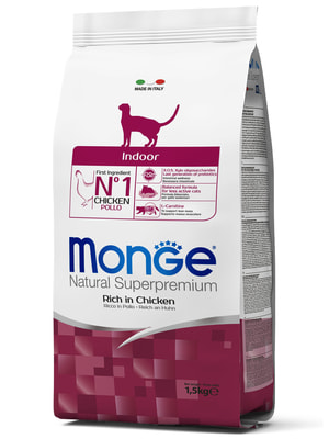 Повседневные корма Monge Сухой корм Monge Cat Daily Line Indoor для домашних кошек, из курицы 1,5 кг (вид 10) Повседневные корма Monge Сухой корм Monge Cat Daily Line Indoor для домашних кошек, из курицы 1,5 кг (фото, вид 10)