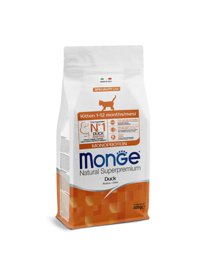 Повседневные корма Monge Сухой корм Monge Cat Speciality Line Monoprotein для котят и беременных кошек, из утки 400 г (вид 1) Повседневные корма Monge Сухой корм Monge Cat Speciality Line Monoprotein для котят и беременных кошек, из утки 400 г (фото, вид 1)