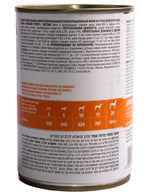 Повседневные корма Monge Влажный корм Monge Dog Fresh Chunks in Loaf для взрослых собак, мясной рулет из утки, консервы 400 г (вид 2) Повседневные корма Monge Влажный корм Monge Dog Fresh Chunks in Loaf для взрослых собак, мясной рулет из утки, консервы 400 г (фото, вид 2)