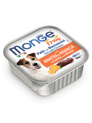 Повседневные корма Monge Влажный корм Monge Dog Fruit для собак, с уткой и апельсином, консервы 100 г (вид 1) Повседневные корма Monge Влажный корм Monge Dog Fruit для собак, с уткой и апельсином, консервы 100 г (фото, вид 1)