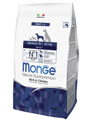 Повседневные корма Monge Сухой корм Monge Dog Daily Line Medium для взрослых собак средних пород, из курицы 3 кг (вид 9) Повседневные корма Monge Сухой корм Monge Dog Daily Line Medium для взрослых собак средних пород, из курицы 3 кг (фото, вид 9)