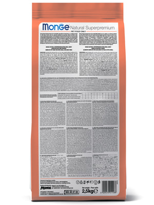Повседневные корма Monge Сухой корм Monge Dog Speciality Line Monoprotein Mini для взрослых собак мелких пород, из лосося с рисом 2,5 кг (вид 9) Повседневные корма Monge Сухой корм Monge Dog Speciality Line Monoprotein Mini для взрослых собак мелких пород, из лосося с рисом 2,5 кг (фото, вид 9)