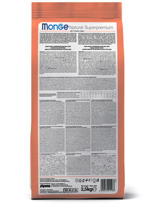 Повседневные корма Monge Сухой корм Monge Dog Speciality Line Monoprotein для взрослых собак всех пород, из лосося с рисом 2,5 кг (вид 9) Повседневные корма Monge Сухой корм Monge Dog Speciality Line Monoprotein для взрослых собак всех пород, из лосося с рисом 2,5 кг (фото, вид 9)