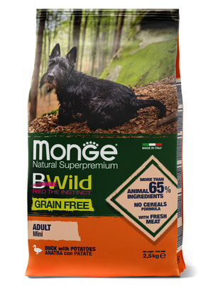   Monge   Monge Dog BWild GRAIN FREE Mini      , ,     2,5  ()
