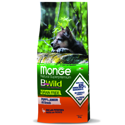   Monge   Monge Dog BWild GRAIN FREE Puppy & Junior  , ,      12  ()