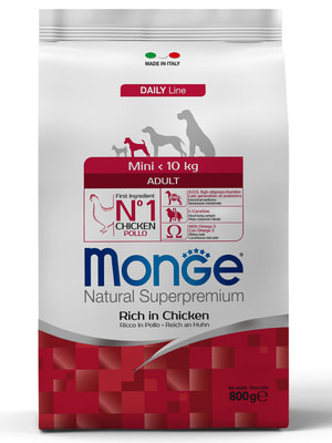 Повседневные корма Monge Сухой корм Monge Dog Daily Line Mini для взрослых собак мелких пород, из курицы 800 г Повседневные корма Monge Сухой корм Monge Dog Daily Line Mini для взрослых собак мелких пород, из курицы 800 г (фото)