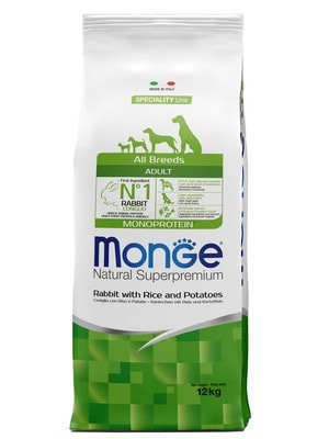 Повседневные корма Monge Сухой корм Monge Dog Speciality Line Monoprotein для взрослых собак всех пород, из кролика с рисом и картофелем 12 кг Повседневные корма Monge Сухой корм Monge Dog Speciality Line Monoprotein для взрослых собак всех пород, из кролика с рисом и картофелем 12 кг (фото)