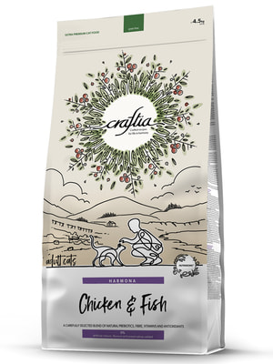 Повседневные корма Craftia Сухой корм CRAFTIA HARMONA для взрослых кошек из курицы и рыбы 4,5 кг Повседневные корма Craftia Сухой корм CRAFTIA HARMONA для взрослых кошек из курицы и рыбы 4,5 кг (фото)